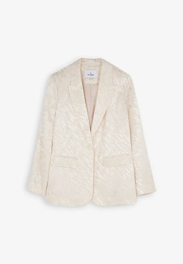 Online Scalpers Blazer Jacquard Detalle Tira Trenzada