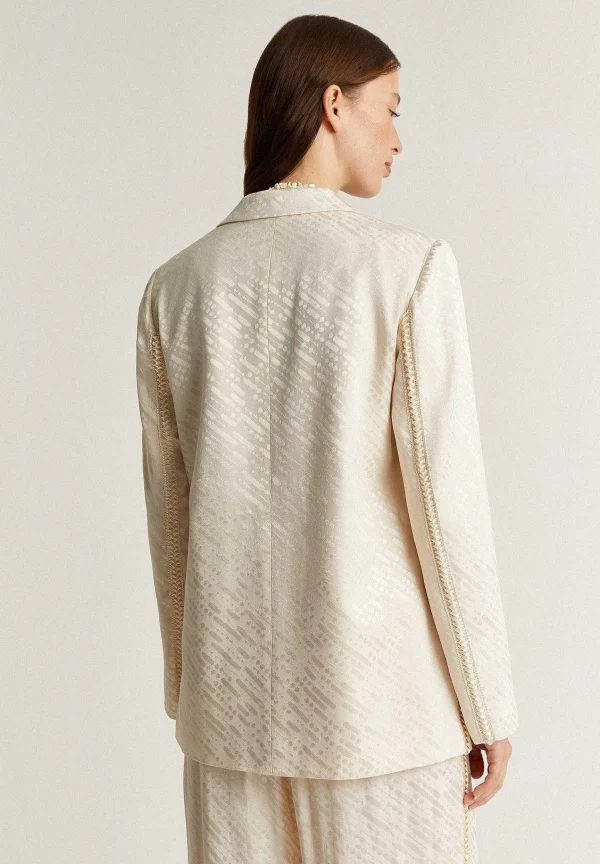 Online Scalpers Blazer Jacquard Detalle Tira Trenzada