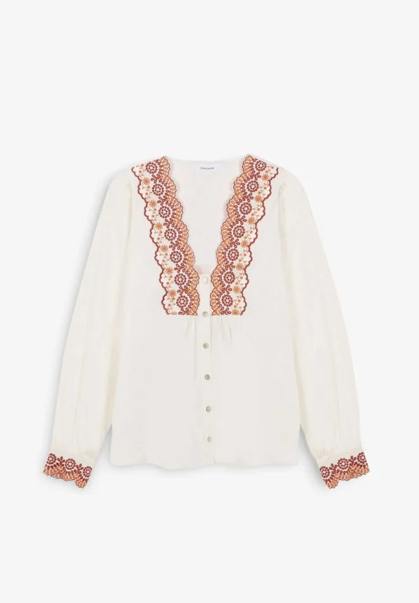 Clearance Scalpers Blusa Bordado Contraste