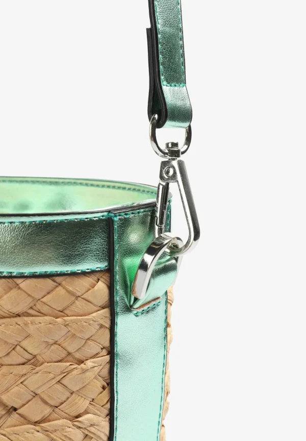 Best Scalpers Bolso Cubo Rafia Detalle Metalizado