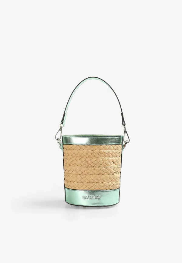 Best Scalpers Bolso Cubo Rafia Detalle Metalizado