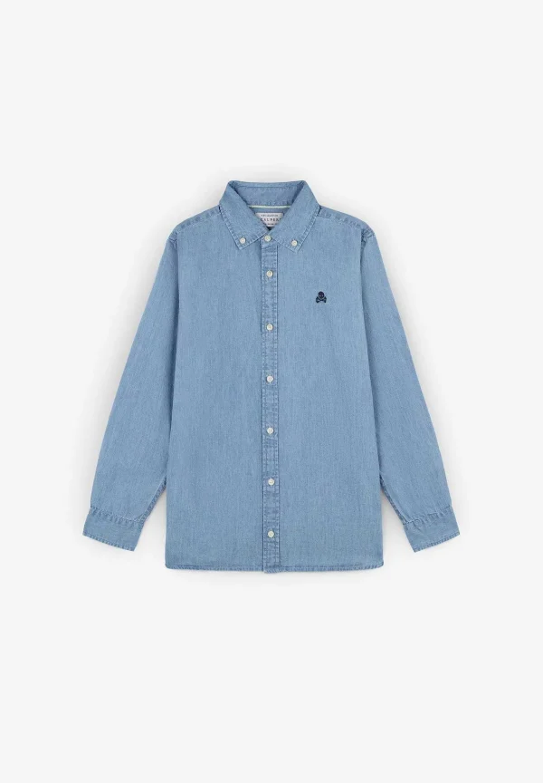 Clearance Scalpers Camisa Denim Cuello Botones