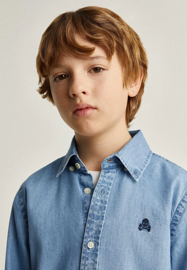 Clearance Scalpers Camisa Denim Cuello Botones