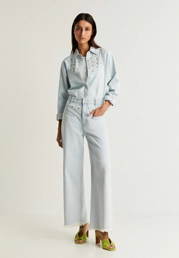 New Scalpers Camisa Denim Tachas