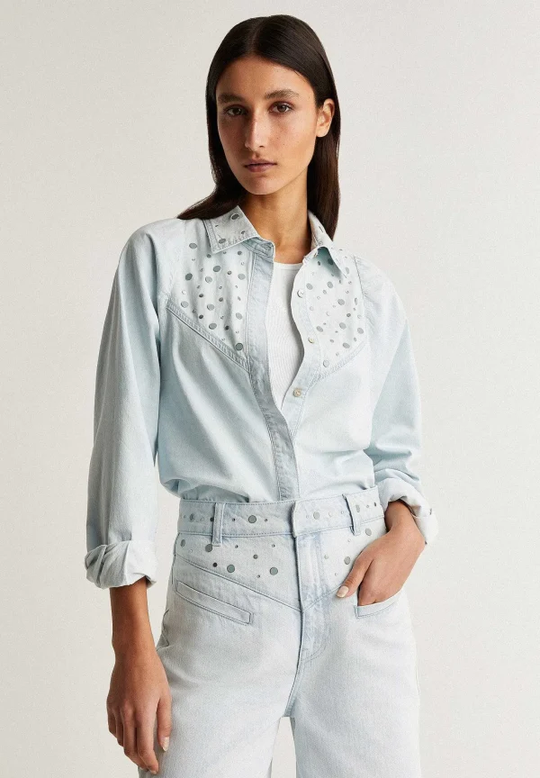 New Scalpers Camisa Denim Tachas