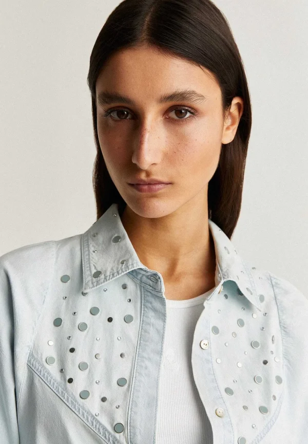 New Scalpers Camisa Denim Tachas
