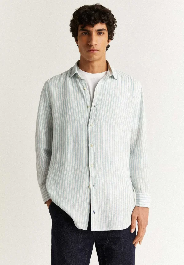 Cheap Scalpers Camisa Premium Lino Rayas Slim
