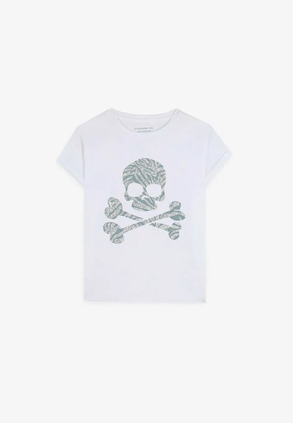 Outlet Scalpers Camiseta Calavera Animal Print Glitter