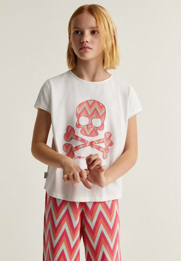 Online Scalpers Camiseta Calavera Print Zigzag