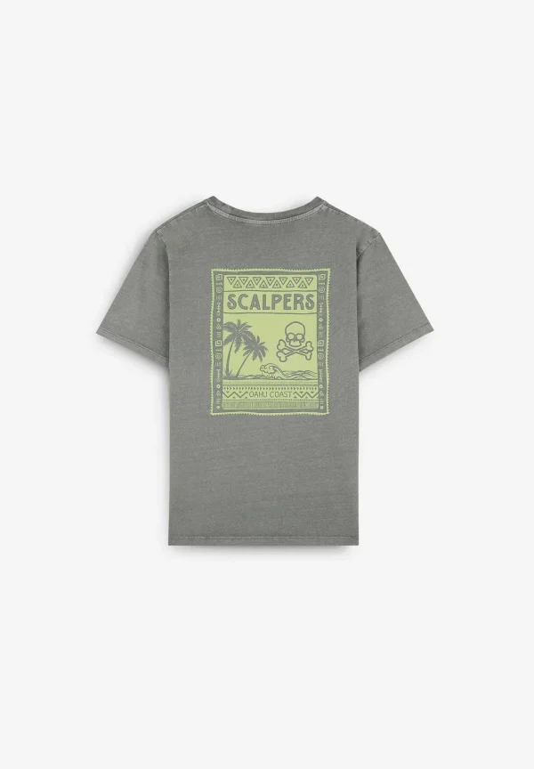 Hot Scalpers Camiseta Lavada Print Trasero