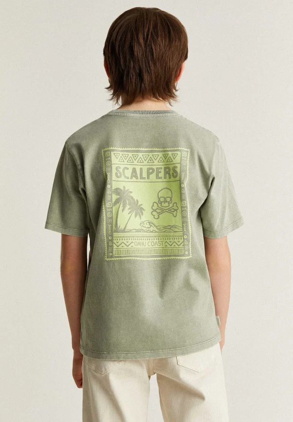 Hot Scalpers Camiseta Lavada Print Trasero