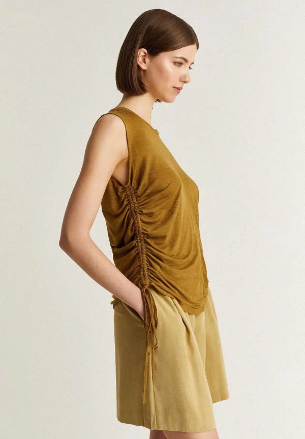 Fashion Scalpers Camiseta Lurex Frunce Lateral