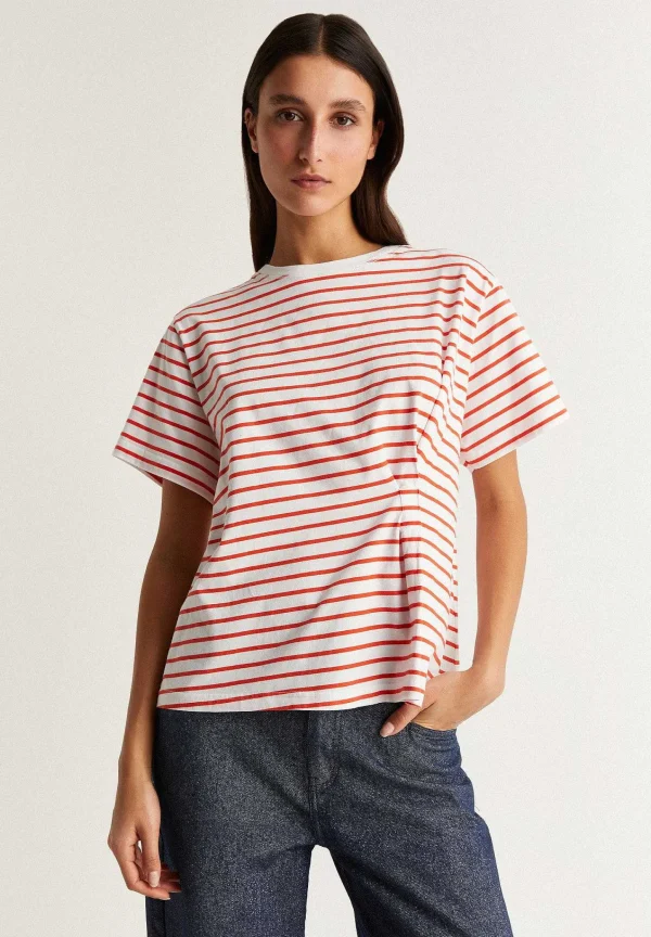 Shop Scalpers Camiseta Rayas Detalle Pliegues