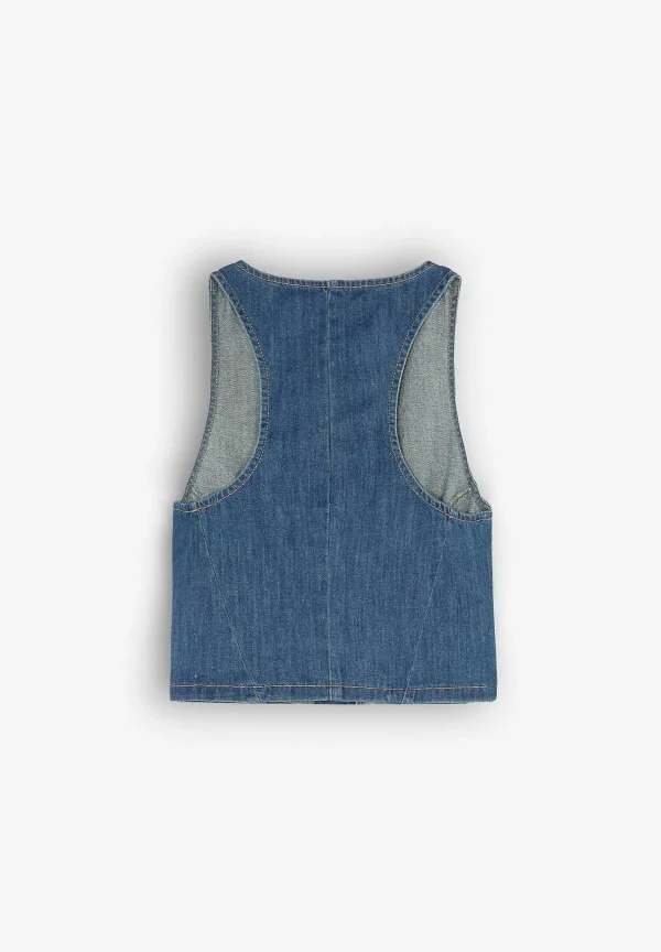 Shop Scalpers Chaleco Denim Cropped