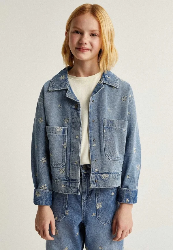 Online Scalpers Chaqueta Denim Detalles Bordados