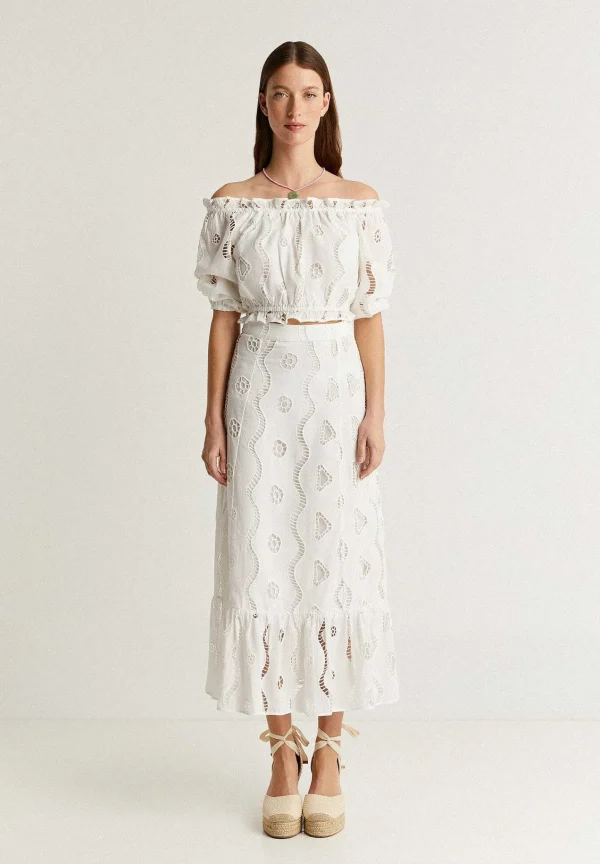 Best Sale Scalpers Falda Midi Bordado Ingles
