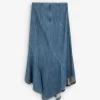 Online Scalpers Falda Midi Denim Bajo Vuelo