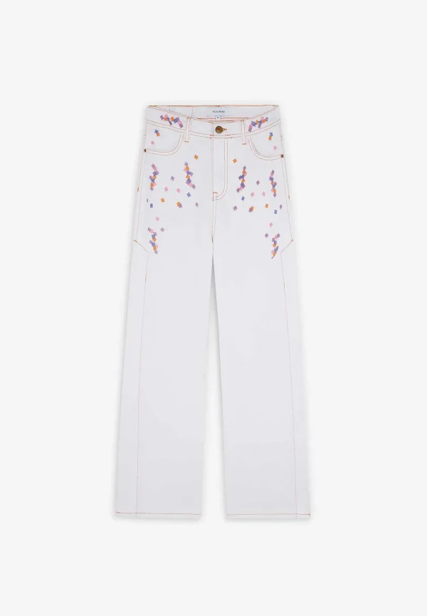 Cheap Scalpers Jeans Culotte Detalles Bordados