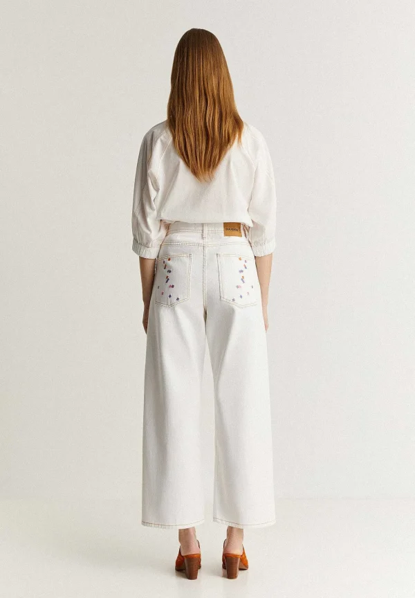 Cheap Scalpers Jeans Culotte Detalles Bordados