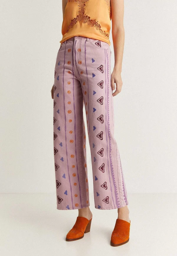 Hot Scalpers Jeans Motivos Etnicos Bordados