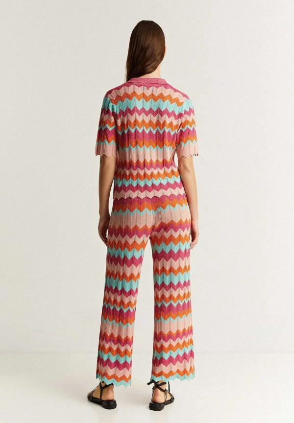 Fashion Scalpers Pantalon Punto Zigzag Lurex