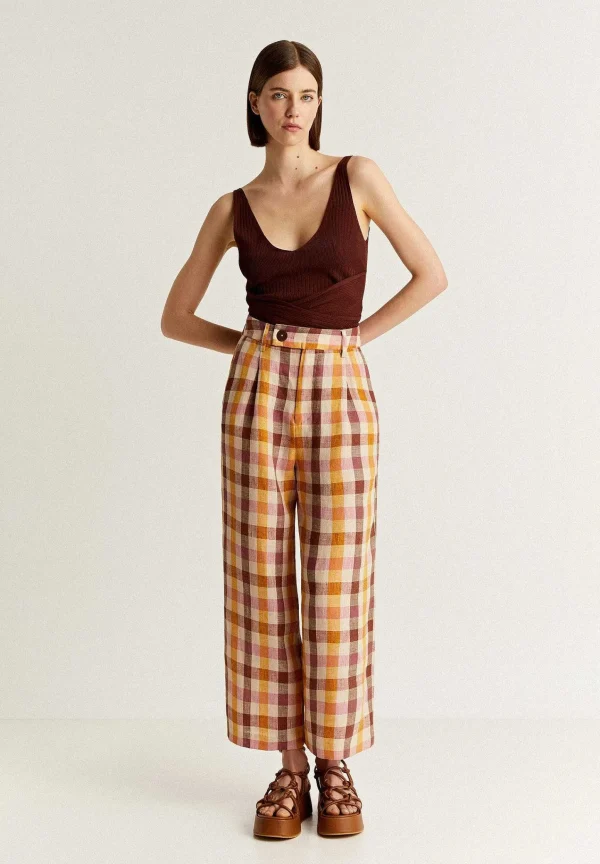 Fashion Scalpers Pantalon Vichy Lino Cuadros