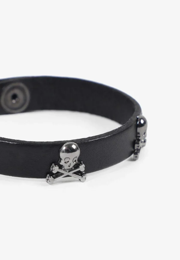 Online Scalpers Pulsera Piel Calaveras