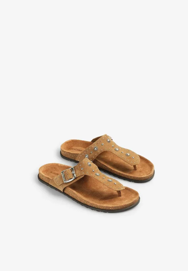 Discount Scalpers Sandalias Planas Ante Tachuelas