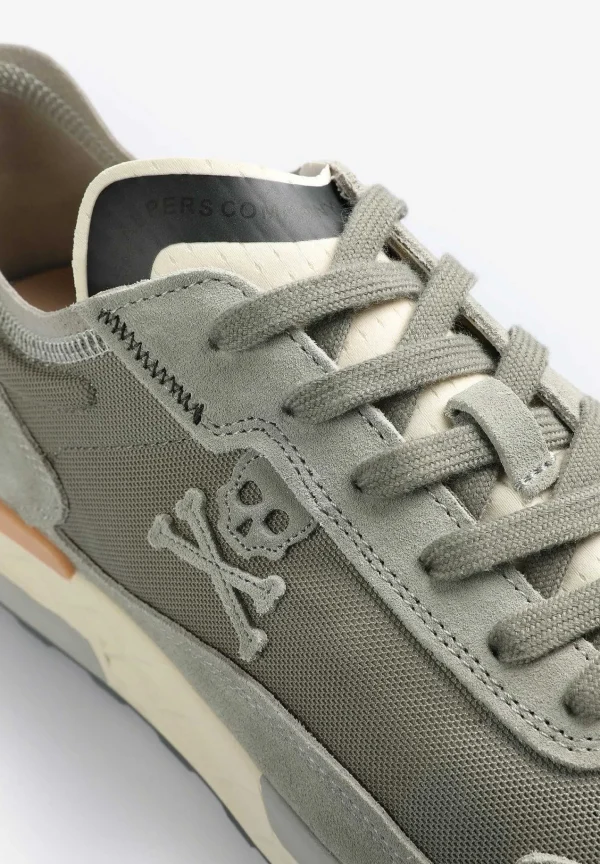 Clearance Scalpers Sneakers Calavera Detalles Ante