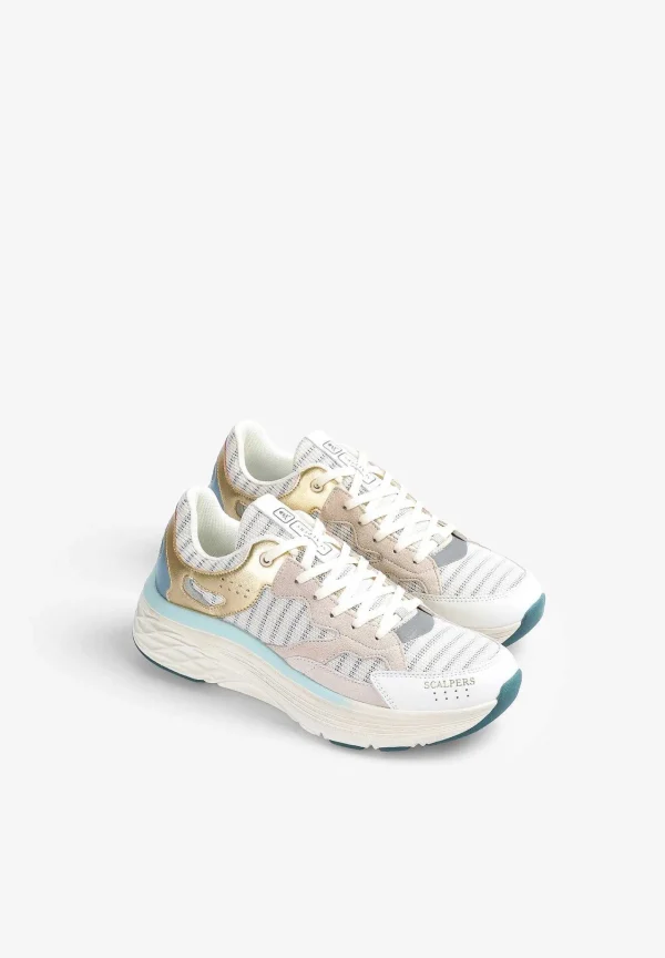 New Scalpers Sneakers Rayas Detalle Metalizado