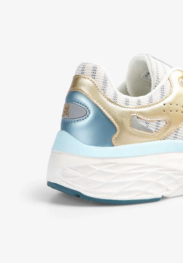 New Scalpers Sneakers Rayas Detalle Metalizado