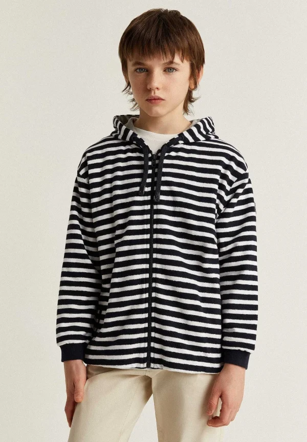Hot Scalpers Sudadera Capucha Rayas Cremallera
