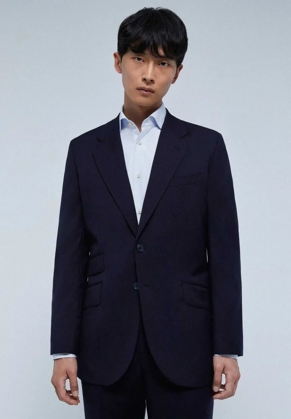 Sale Scalpers Traje Clasico Lana Azul Marino