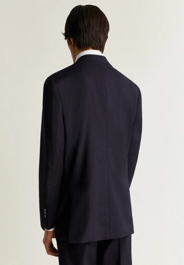 Flash Sale Scalpers Traje Lana Azul Marino Rayas