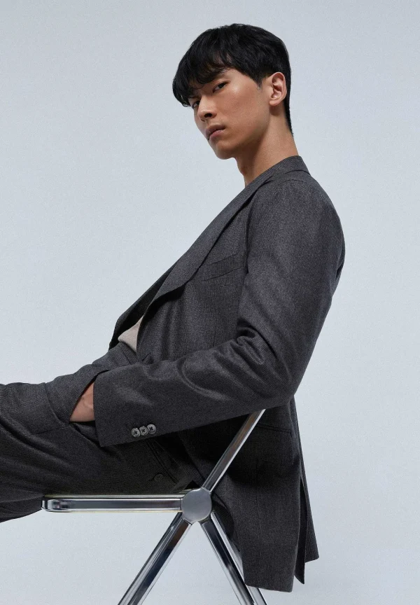 Fashion Scalpers Traje Premium Cuadros Punta De Lanza Gris