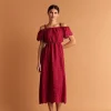 Clearance Scalpers Vestido Bordado Hombro Descubierto
