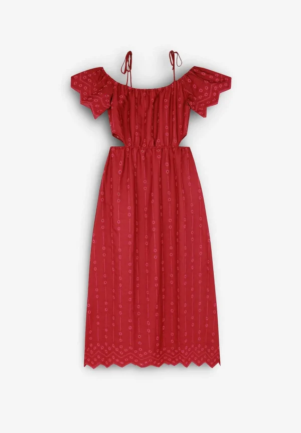 Clearance Scalpers Vestido Bordado Hombro Descubierto
