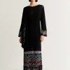 Online Scalpers Vestido Crochet Detalle Flecos