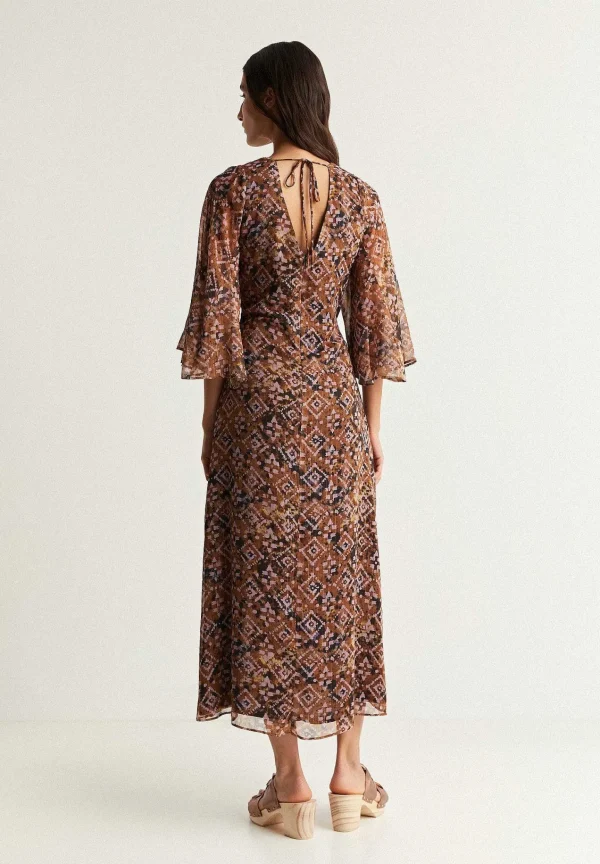 New Scalpers Vestido Etnico Detalle Metalizado