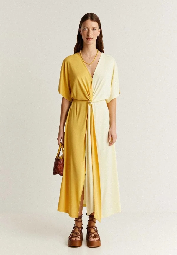 Outlet Scalpers Vestido Midi Cupro Bicolor
