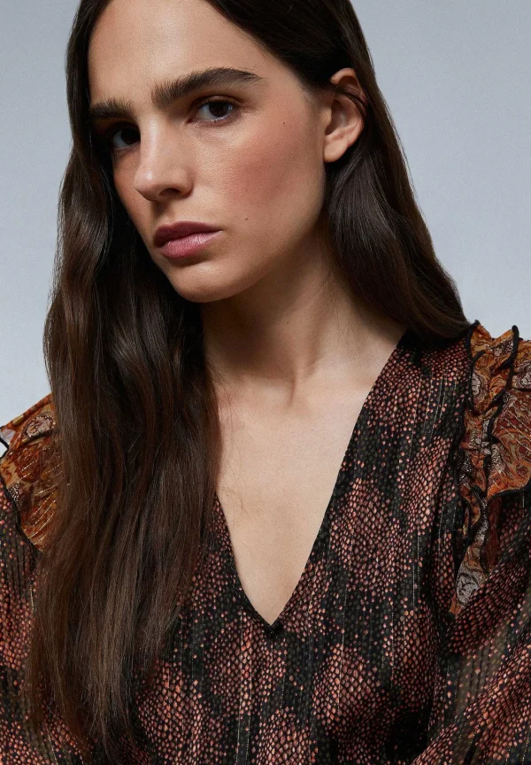 New Scalpers Vestido Midi Paisley Lurex