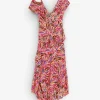 Shop Scalpers Vestido Midi Print Volantes