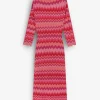 Store Scalpers Vestido Midi Punto Zigzag Lurex