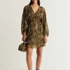 Best Scalpers Vestido Mini Print Detalle Metalizado